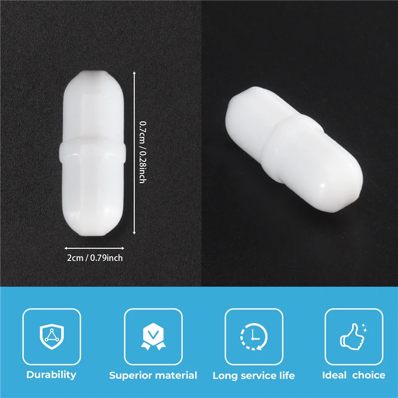 ABKR-10 Pcs 20Mm/0.8 인치 자기 교반기 믹서 교반 막대 실험실 바 교반 플레이트 바