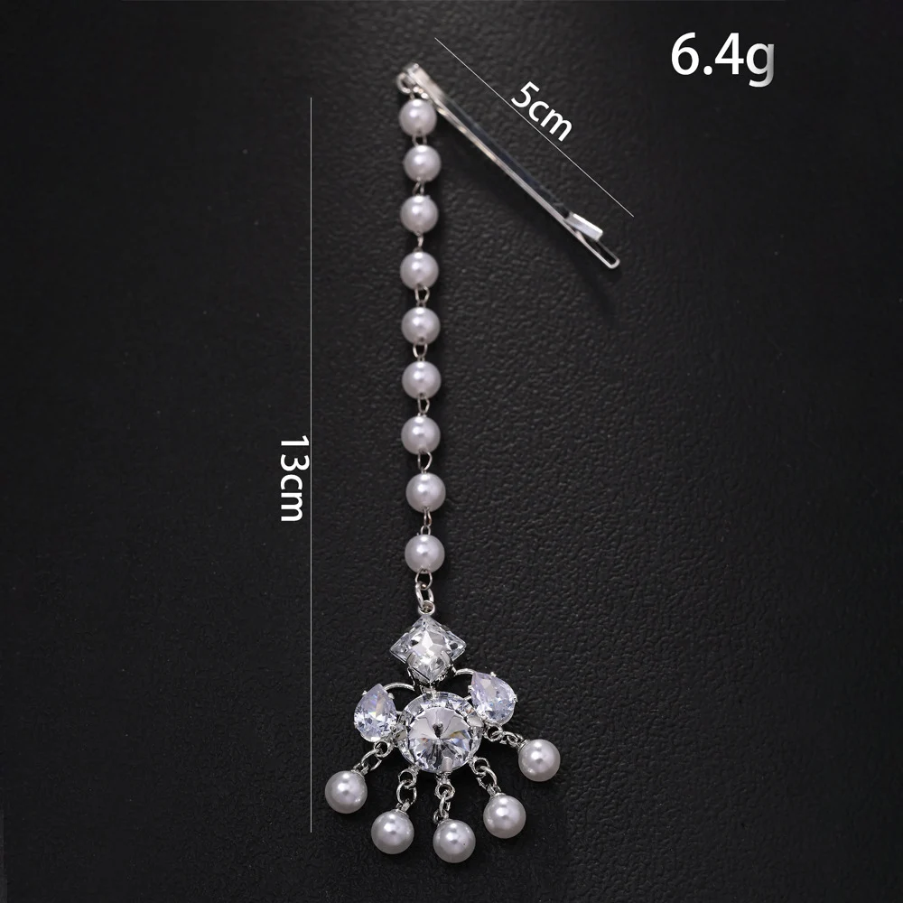 الهندي الزفاف اللؤلؤ الجبين سلسلة تيارا اكسسوارات الزفاف هدية أنيقة مصمم حجر الراين الشعر سلسلة خوذة النساء المجوهرات