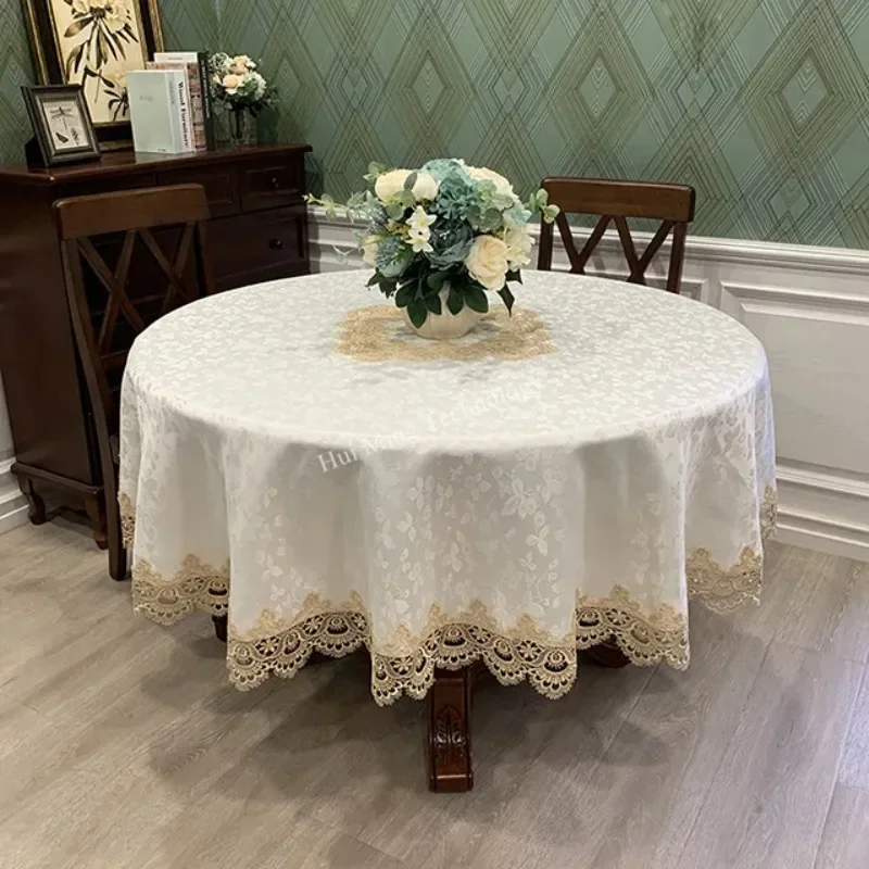 Table Cloth Round Tablecloth Art Household Lace Europe Dining Table Cover Embroidered Home Table Mat Dust Cover Home Decoration