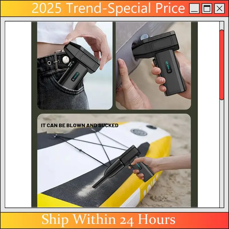 

A61Z Deals 250000RPM Brushless Motor Violent Turbofan 55M/S Air Duster 6-Speed Regulation Fast Charging 400G Jet Dry Car Blower