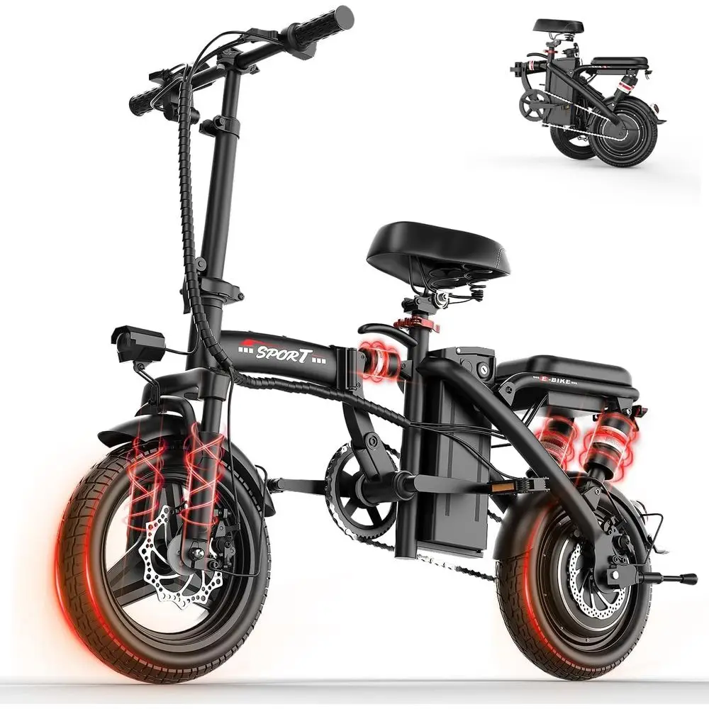 

1200W Peak Electric Mini Bike for Adults and Teens, Up to 45 Miles Range, 3-Speed, Dual Suspension