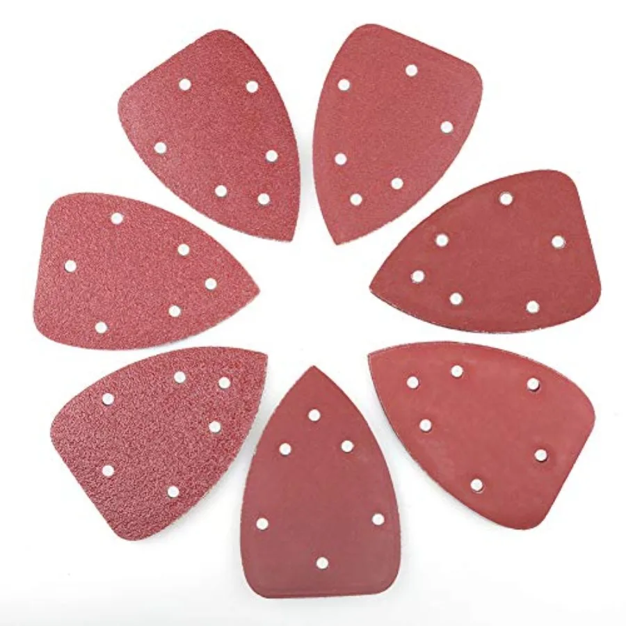 

Mouse Sander Sandpaper, 70PCS, 6 Hole Triangle Sanding Pads for Detail Palm Sander, 40 60 80 120 180 240 320 Assorted Grit, 140