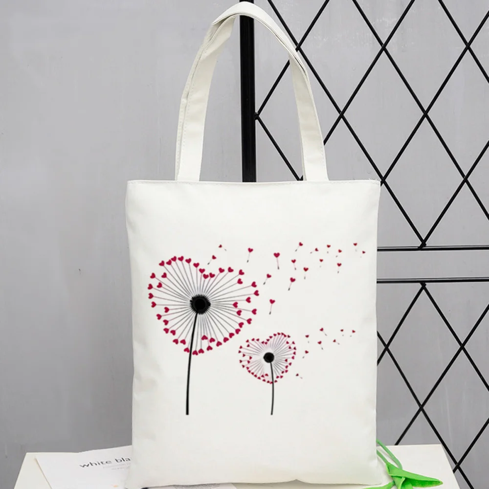 Dandelion shopping bag cotton recycle bag canvas tote bag sacola cloth sac toile