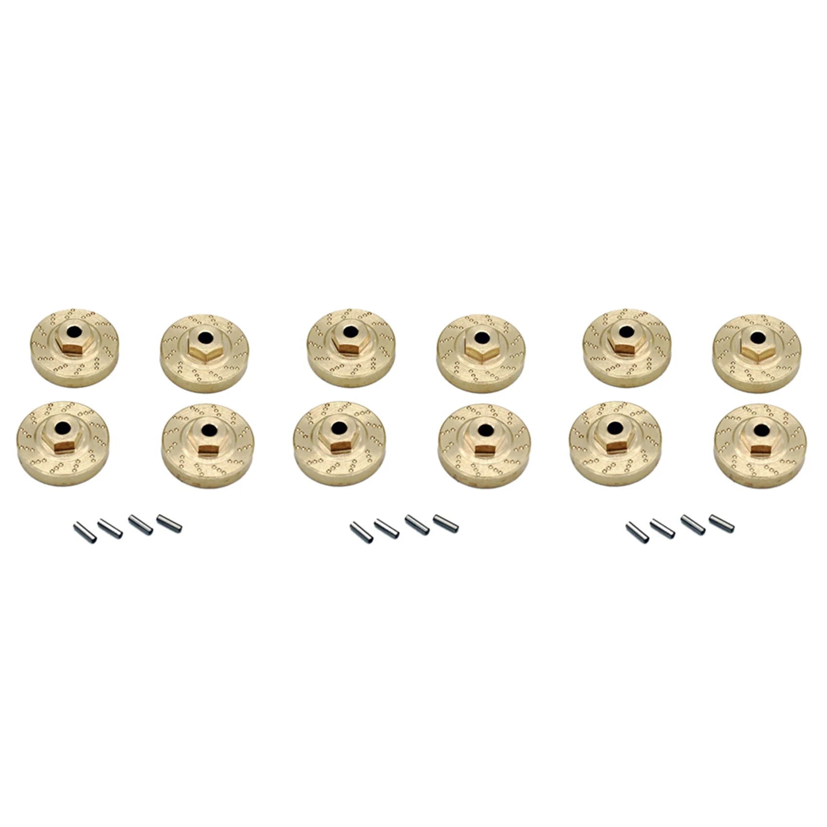 B05C-12Pcs Heavy Duty Brass Wheel Hex Adapter Balance Weight For AXIAL SCX24 90081 Upgrades 1/24 RC Crawler Car Parts