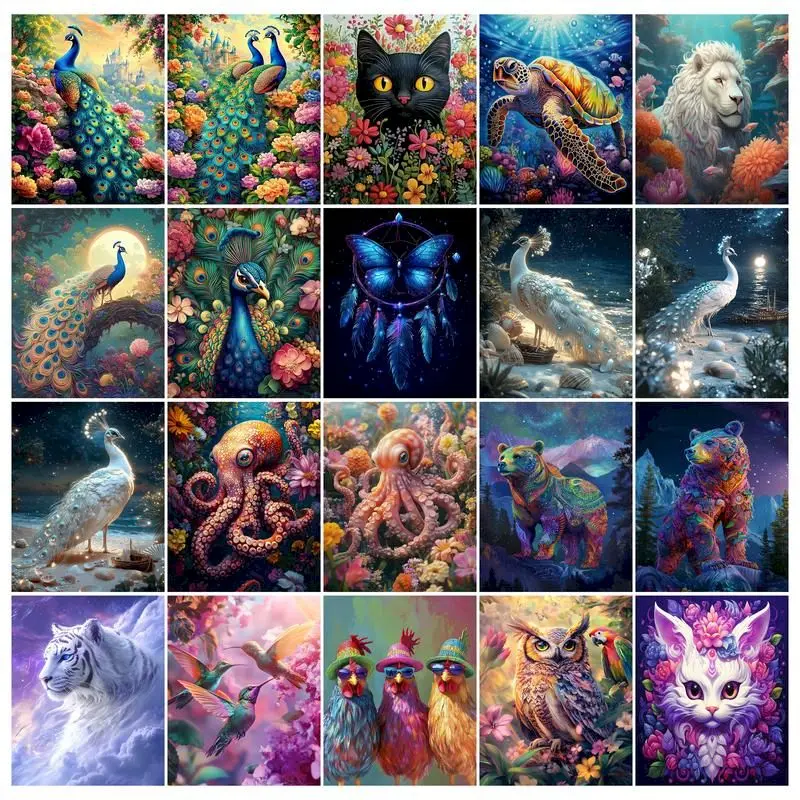 

GATYZTORY 40x50cm Painting By Numbers For Adults Frame Animal Pictures Paint By Numbers Drawing For Living Room Decoration