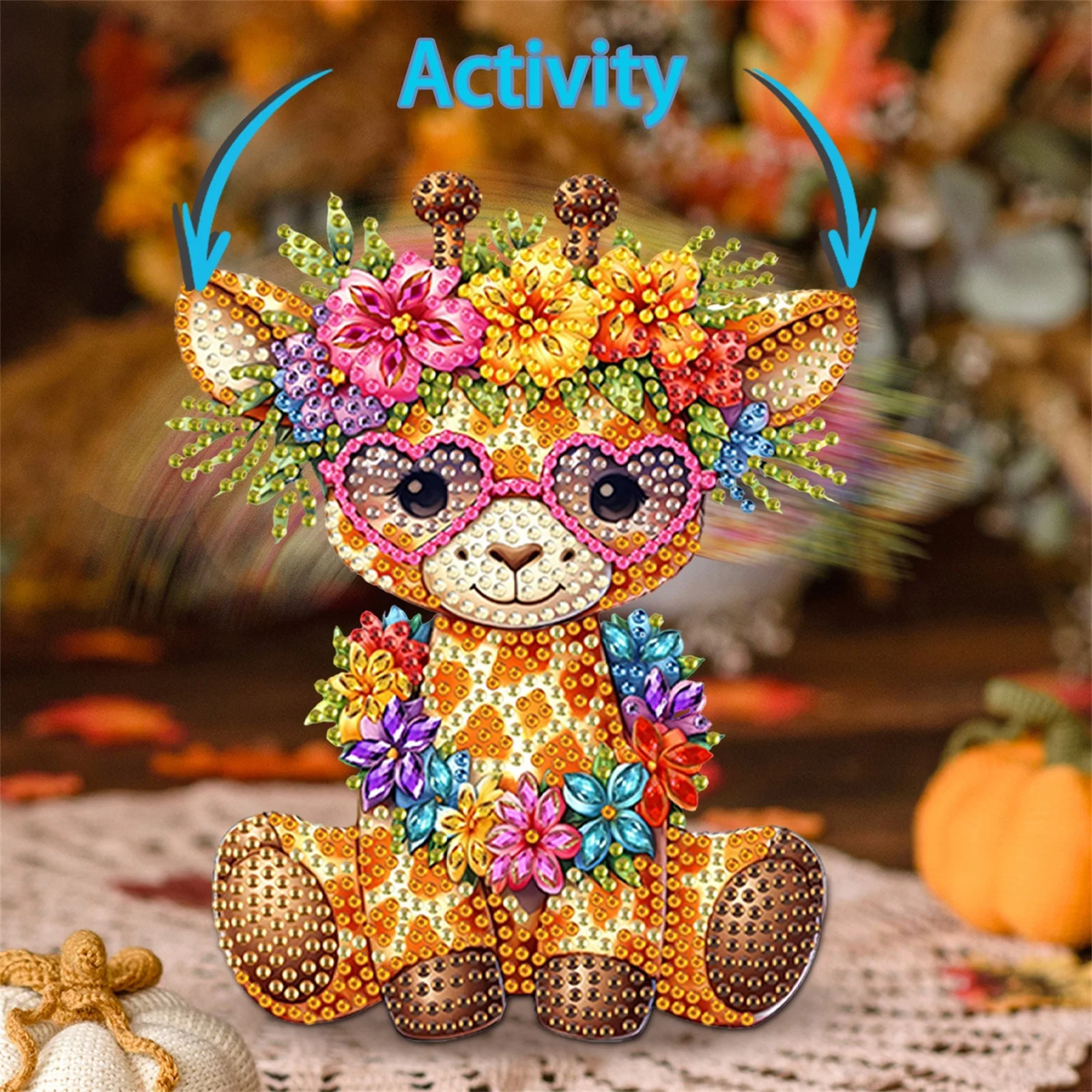 

Acrylic Shaking Head Diamond Painting Desktop Ornaments Kit Cute Animal Diamond Painting Desktop Decorations for Adults Beginner
