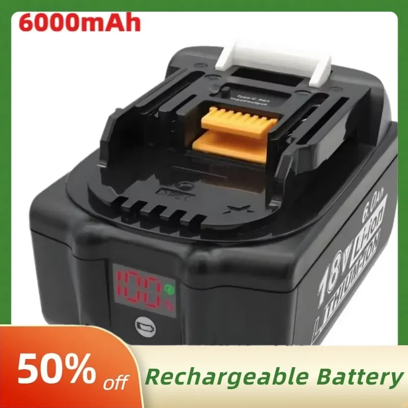 18V 5000mAh 6000mAh Replacement Lithium Battery for Makita BL1840 BL1830B BL1850B BL1850 BL1860 BL1815 Replaceable Battery