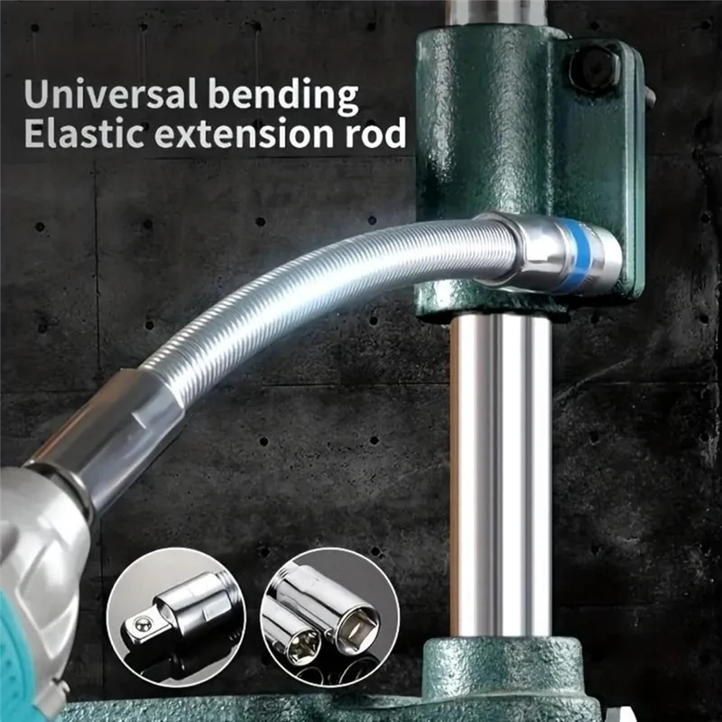 

A39I-Electric Wrench Socket 3 Counts Bendable Flexible Shaft Steel Bit For Electric Drill 1/4 3/8 1/2 Sizes