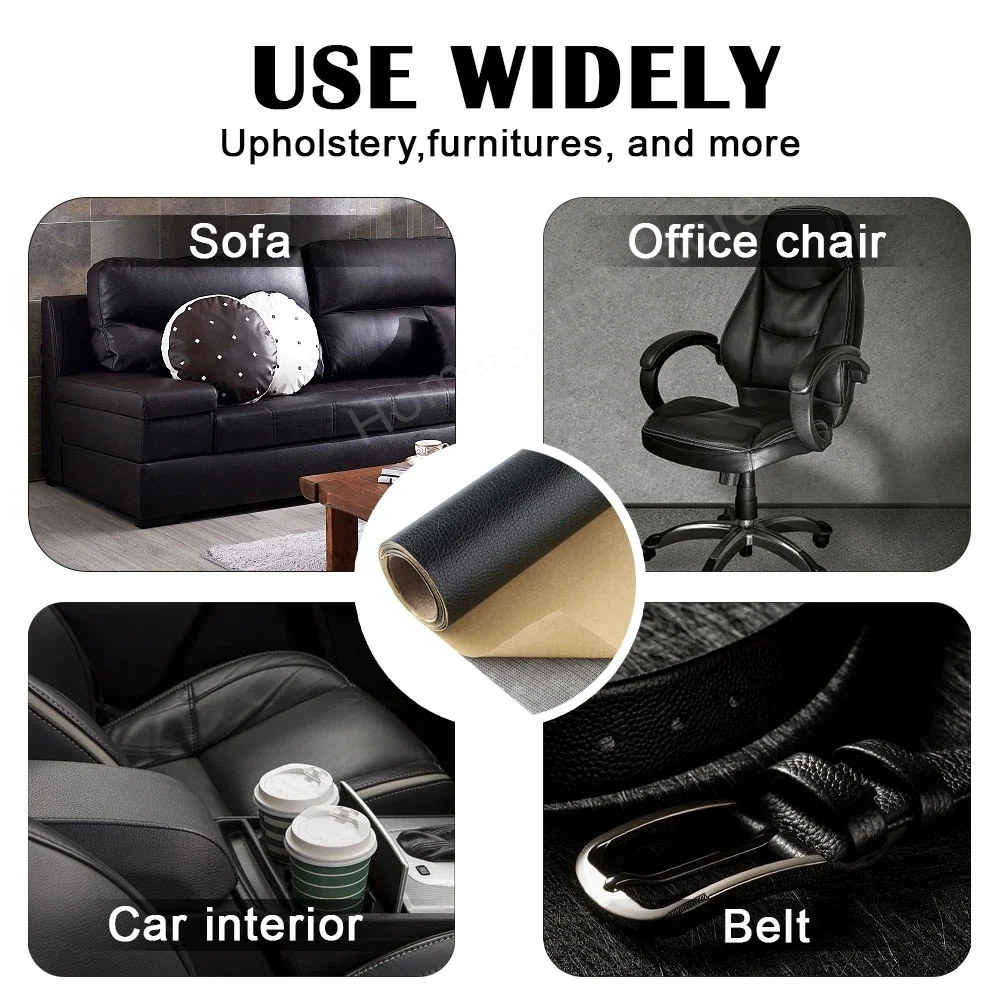 Premium Quality PU Leather Repair Patch Adhesive Self-Adhesive Sticky Sofa Car Seat Repairing Leather Sticker Faux DIY Patches