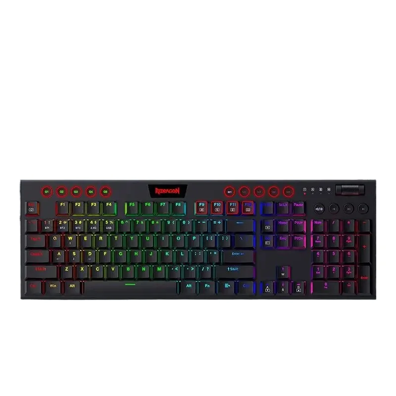 

REDRAGON Horus K618 RGB support Bluetooth 5.0 wireless USB 2.4G 3 mode Mechanical Gaming Keyboard 104 Keys for Compute PC Laptop