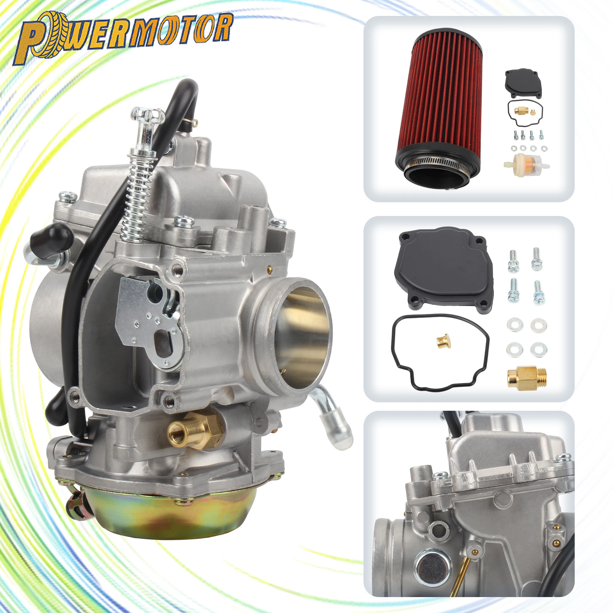 

For Polaris Ranger 400 425 500 Motorcycle Carburetor Air Filter kit ATV UTV Motocross Quad DirtBike Metal Carb Engine Spare Part