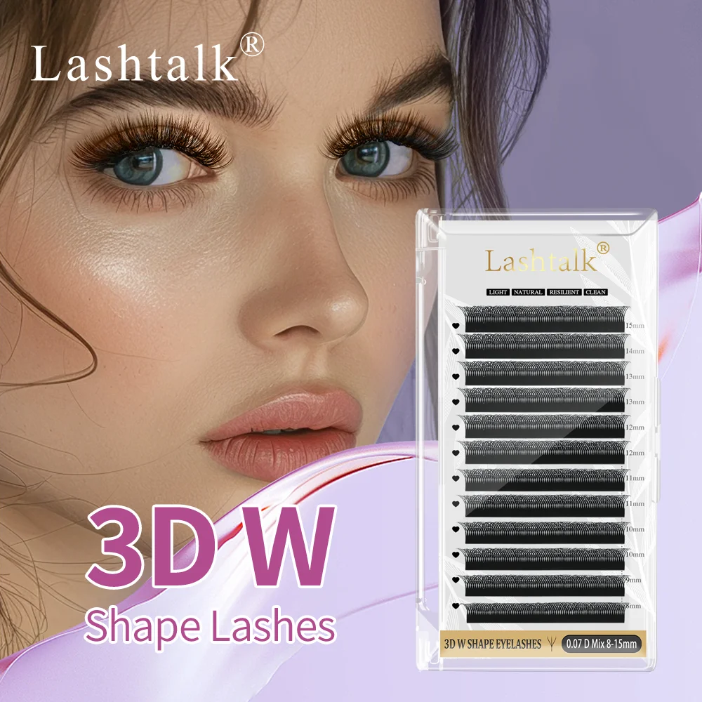 

Lashtalk 3D 0.07C/D W Shape Eyelash Extensions Wispy Flower Premade Volume Fans Auto-fans Natural Soft Fake Lashes From Nagaraku