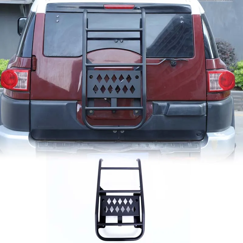 

For Toyota FJ Cruiser 2007-2021 Carbon Steel Black Car Rear Tail Door Ladder Climbing Car Accessories