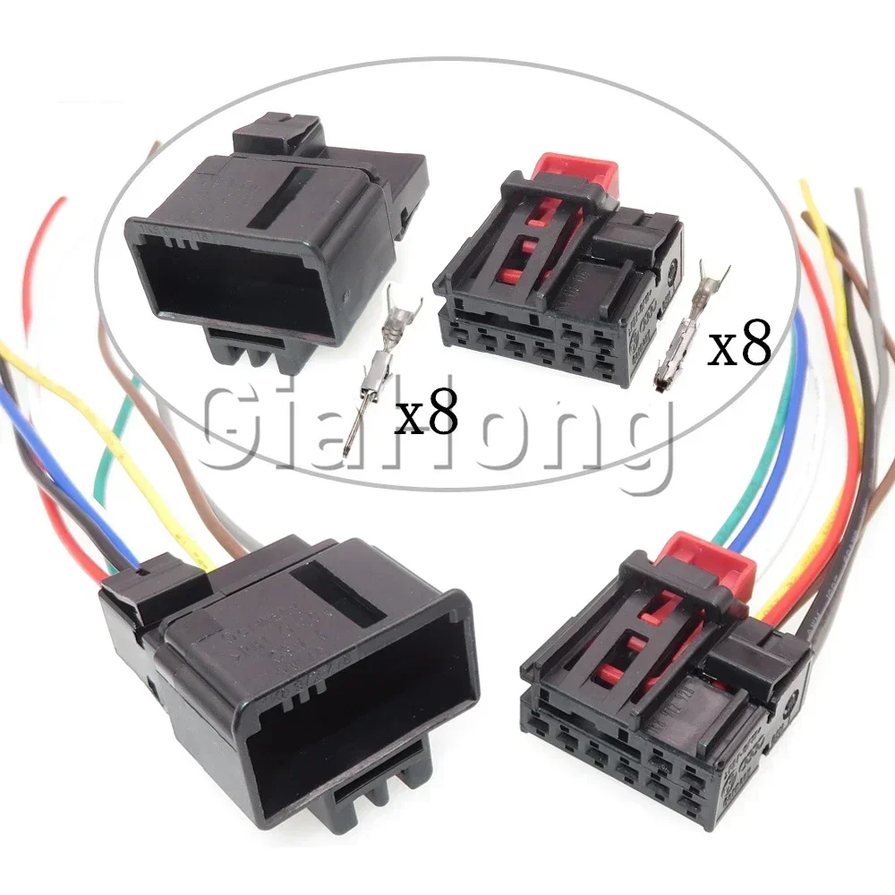 1 Set 8 Ways Auto Parts 1K8972718 1K8972928 AC Assembly Car Cable Adapter Unsealed Plastic Housing Connector Auto Wire Socket