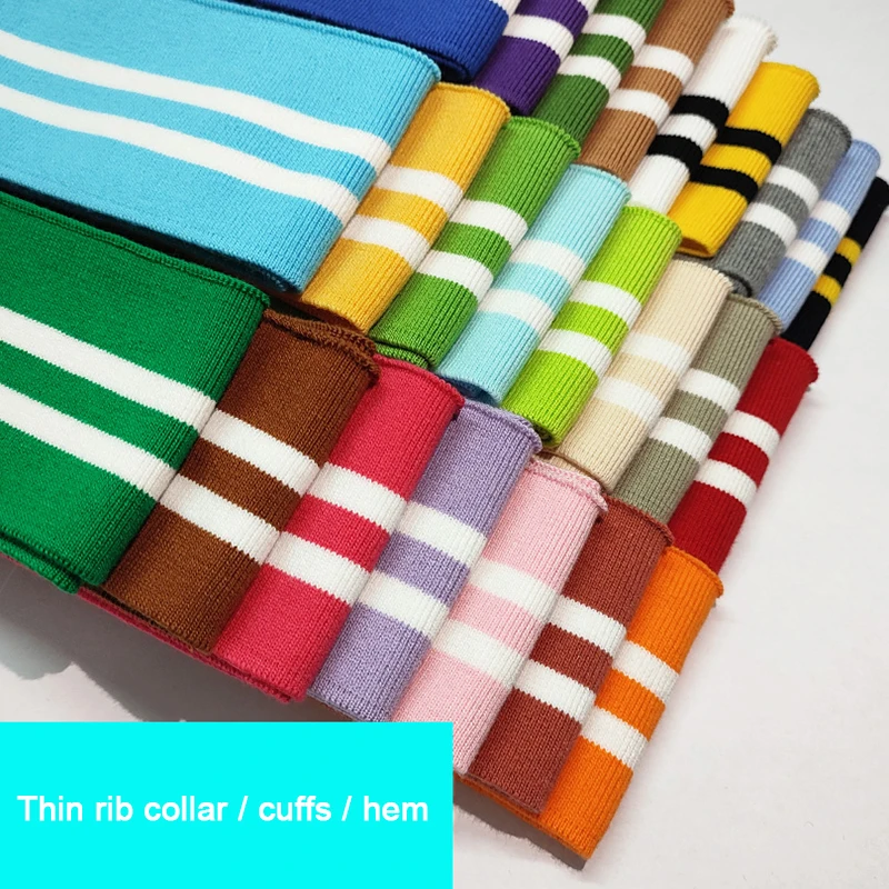 7Cm Cuffs Neckline Hem 1*1 Rib Fabric Knitted Elastic Ribbed Fabric For Sweater Baseball Uniform Jacket Sewing Accessories