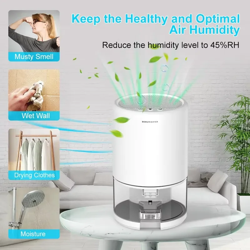 Mini Smart Dehumidifier for Home Air Drying Luxury Compact Moisture Absorber Convenient Portable Electric Dryer for Closet