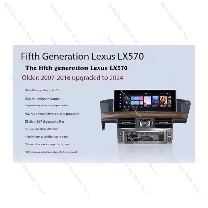 

Внутренний комплект инструментов Carplay Central Control для LX570-2008-2015, обновление до модели LX 600