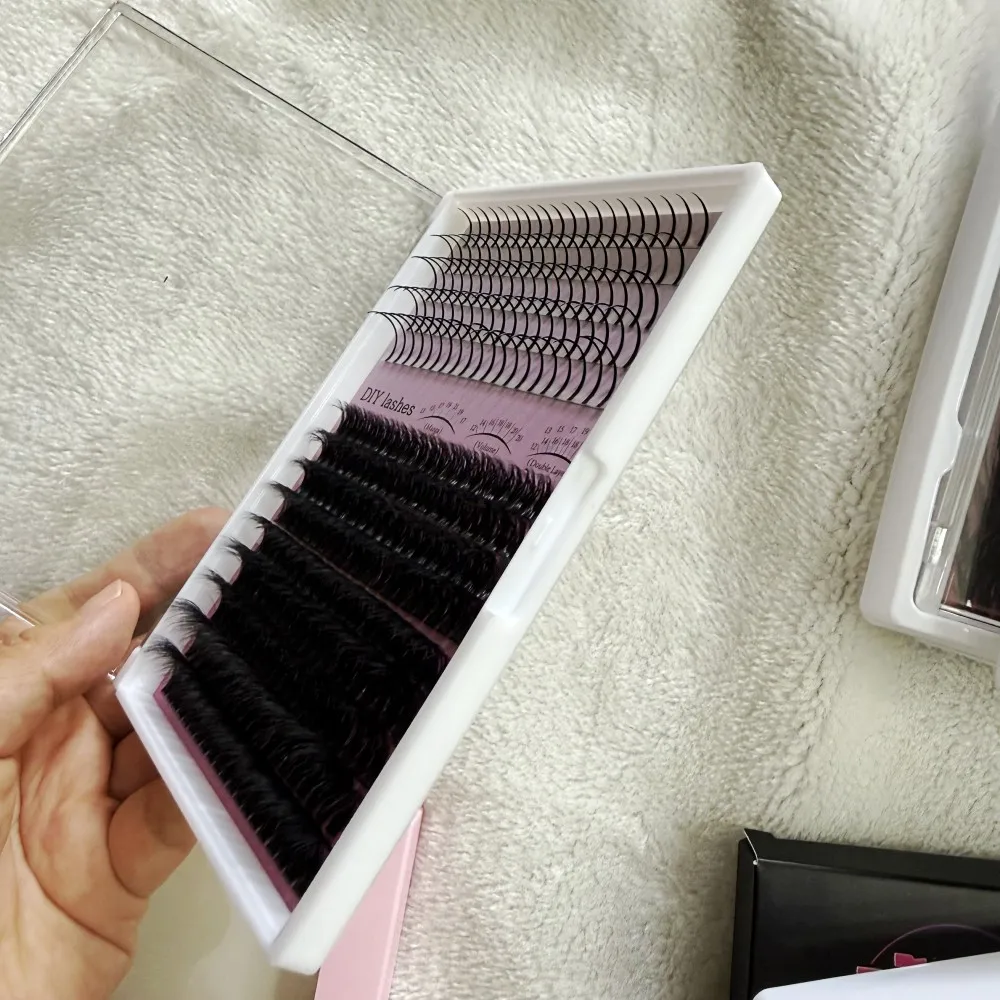 spike 30D 60D DIY Cluster Lashes Extension mix length Natural Individual Lash Clusters Wholesale