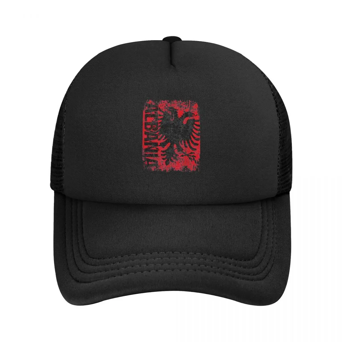 Albania Flag Vintage Distressed Albanian Mesh Baseball Cap Unisex Retro Trucker Hat Hat Breathable Racing Cap Summer Trucker Cap