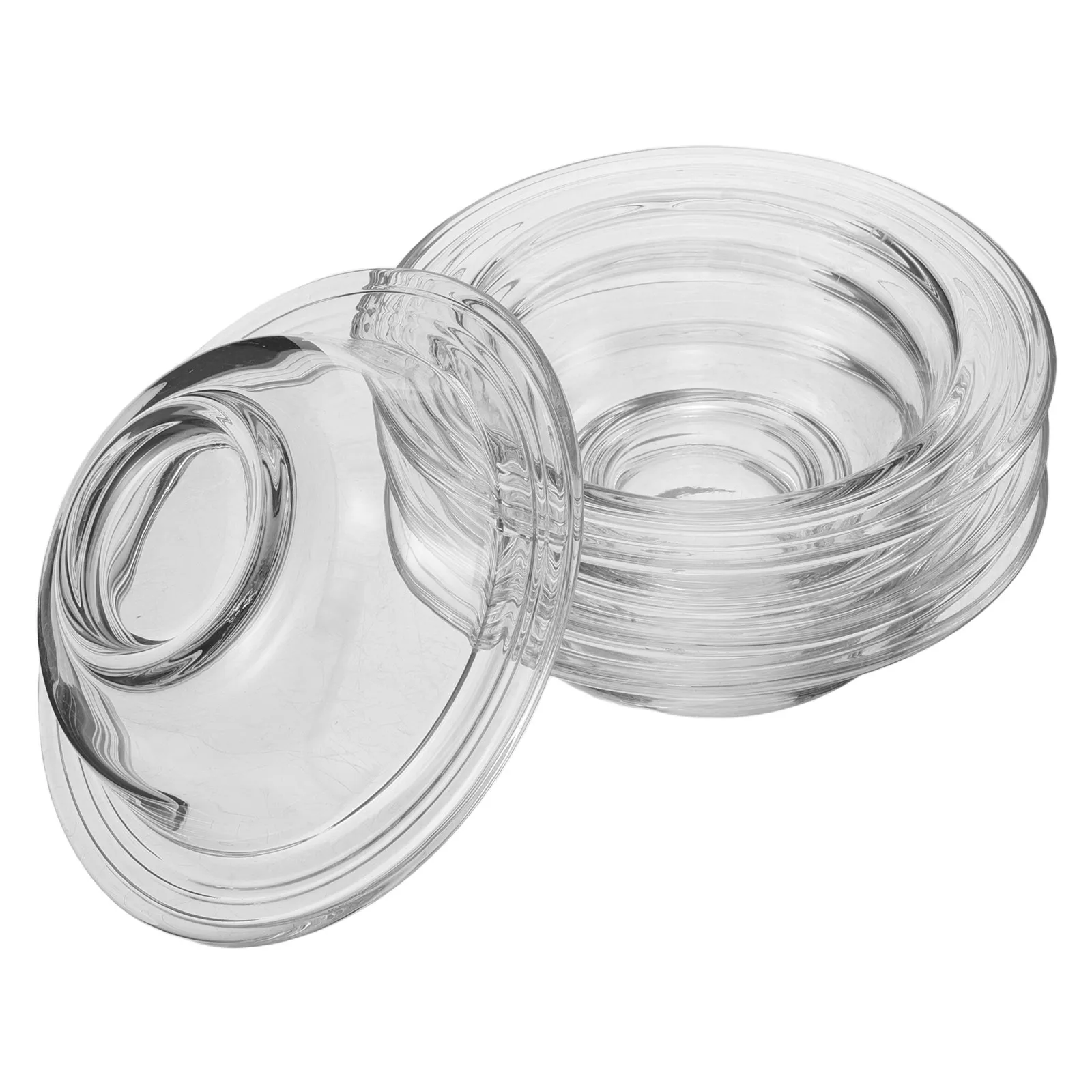 4Pcs Transparent Glass Wax Melt Dish Replacement Wax Warmer Plate Aromatherapy Burner Tray for Bedroom Living Room