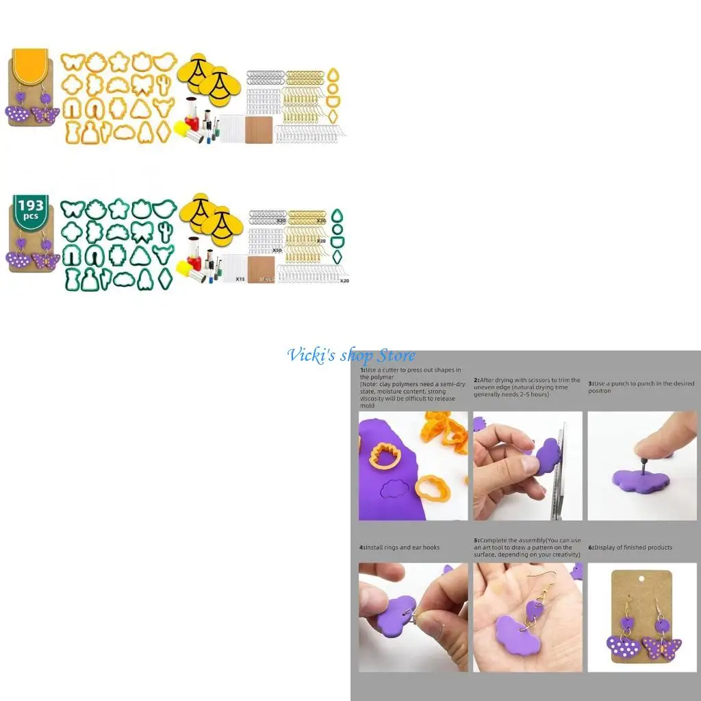 

Polymer Clay Cutter Set,Clay Cutter with Earring Supplies,Clay Earing Cutters