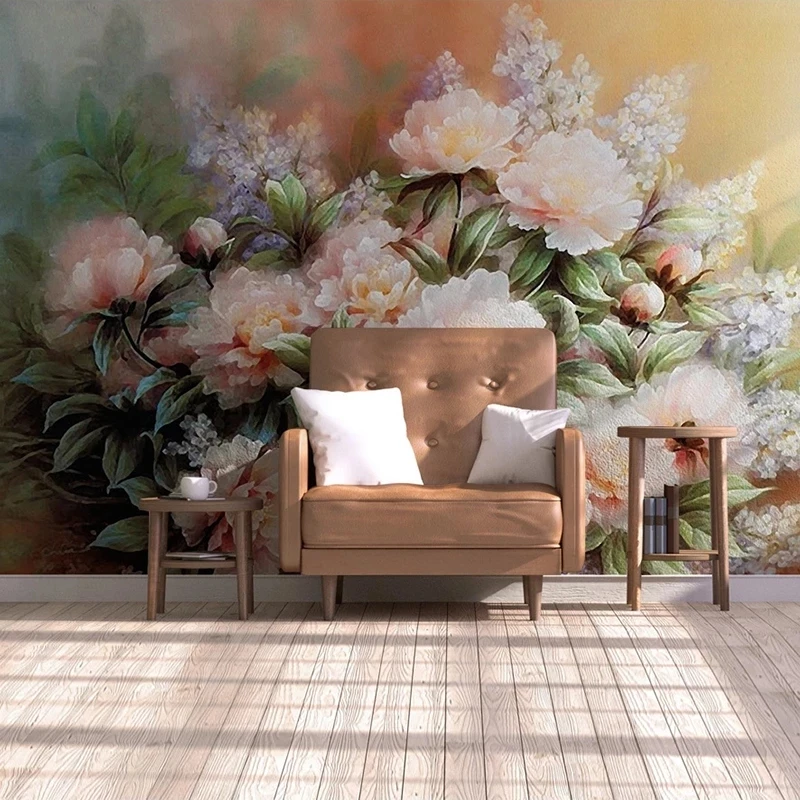 Custom 3D Mural Modern Hand Painted Watercolor Floral Flowers Bedroom Wallpaper Living room sofa TV background wall restaurant