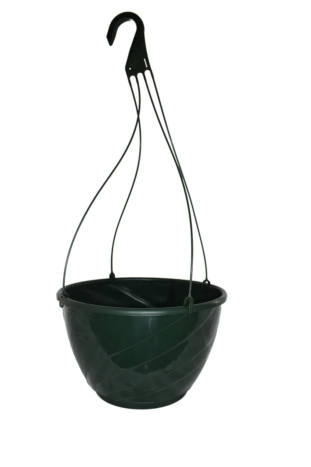 

12" GREEN Plastic Hanging Baskets {Set of 10} - DECO SWIRL