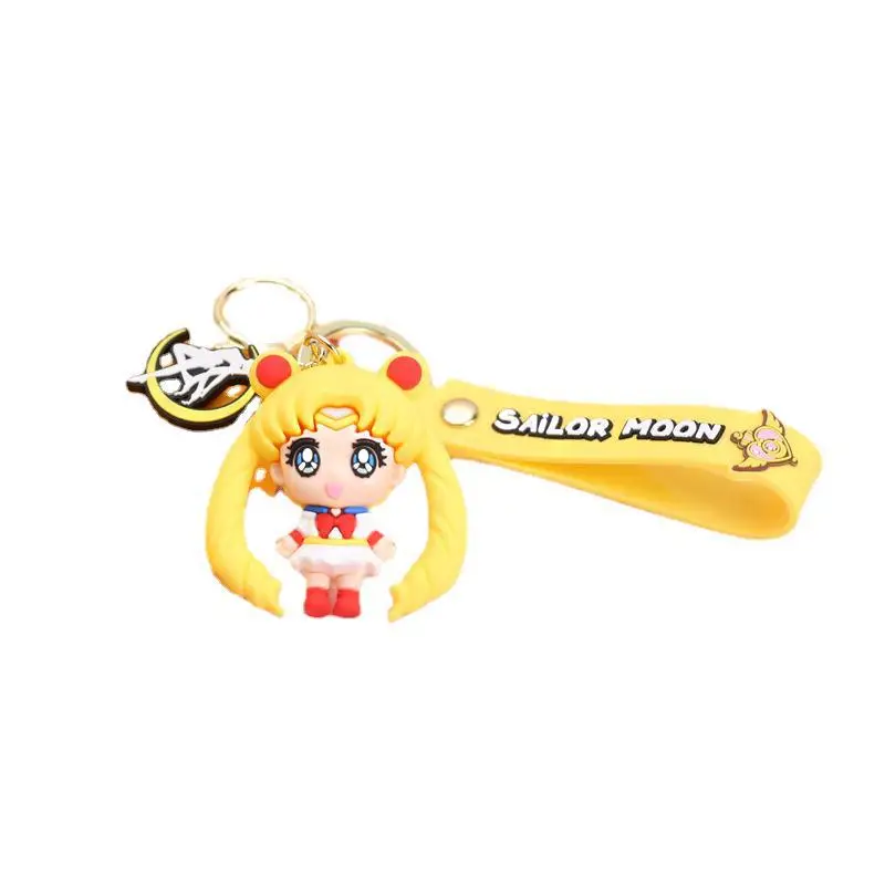 Anime Sailor Moon Keychain Luna Artemis Action Figure Tsukino Usagi Hino Rei Pendant Key Chain PVC Collection Model Toys Gifts view 6