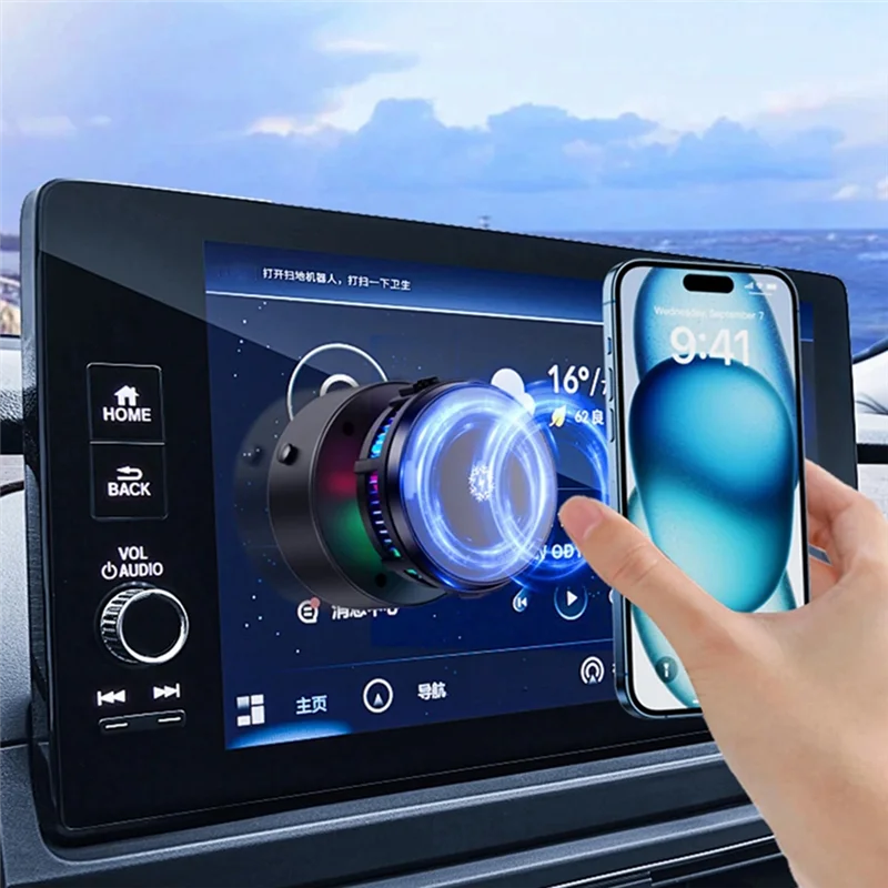 

Wireless Car Vacuum Sucker Fvacuum Suction Cup Bracket Orsmartphone Vacuum Adsorption Refrigeration Magnetic Phone Stand-A08Q