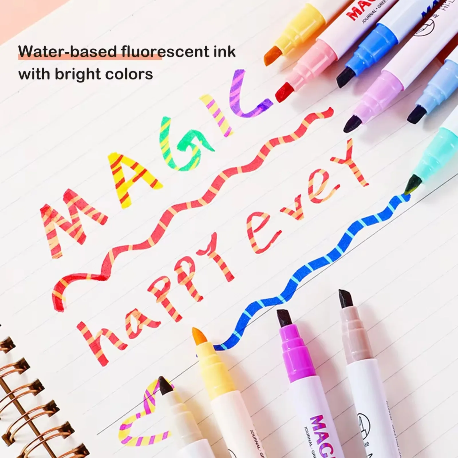 Double-ended Magic Color Changing Highlighter Pen Set, Student Diary Scrapbook Painting, DIY Making, School Office Stationery