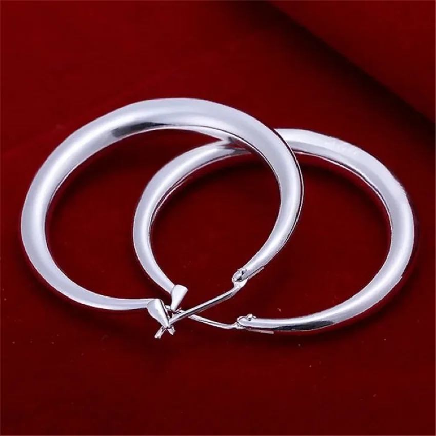 Silver 925 Plated Earrings Women Lady Round Cute Hot Selling Fashion Jewelry Best Gift For Christmas Shipping E020