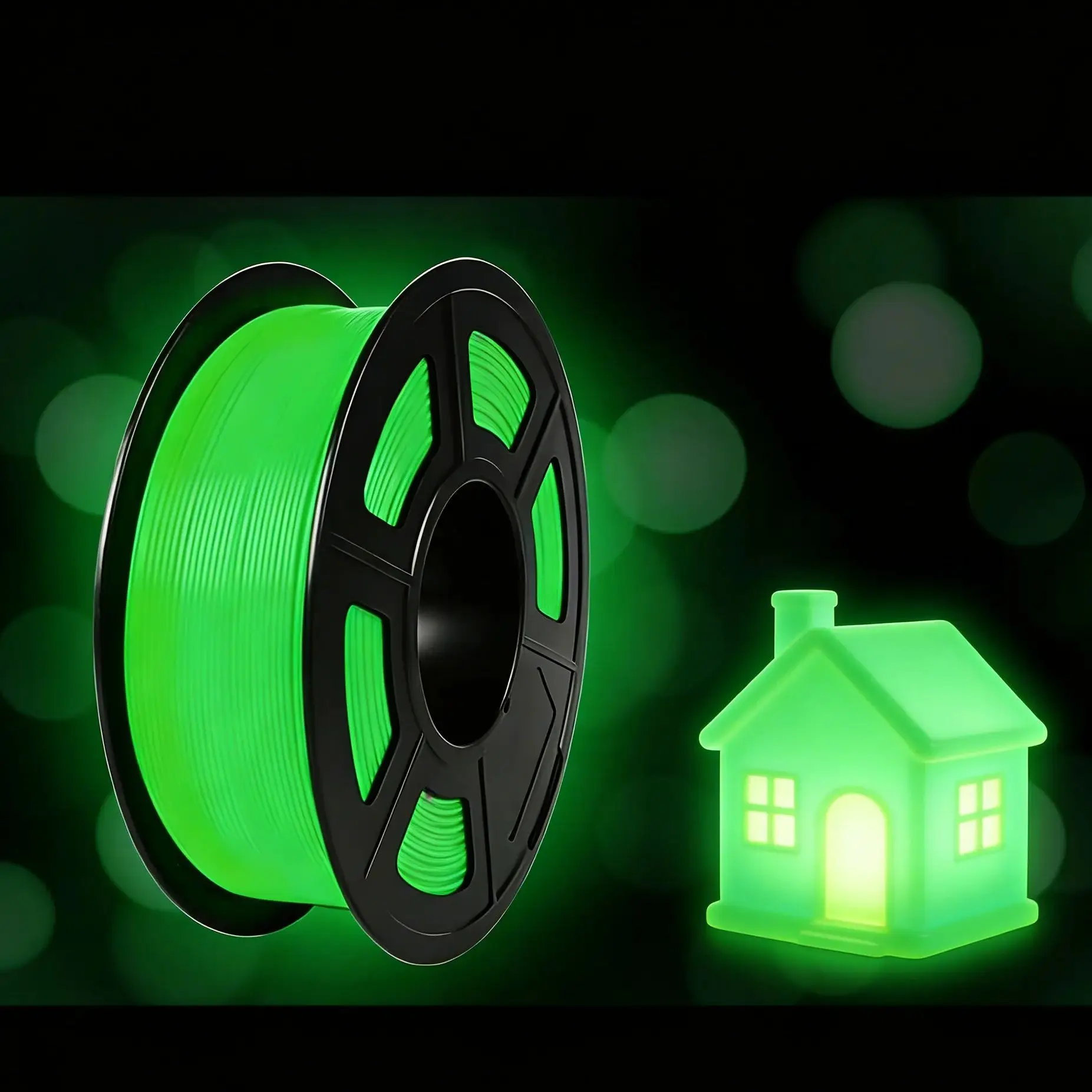 

Светящаяся в темноте нить для 3D-принтера, светящийся PLA-филамент 1,75 мм, высокояркая нить, катушка 250 г. зеленый, светящийся в зеленом свете