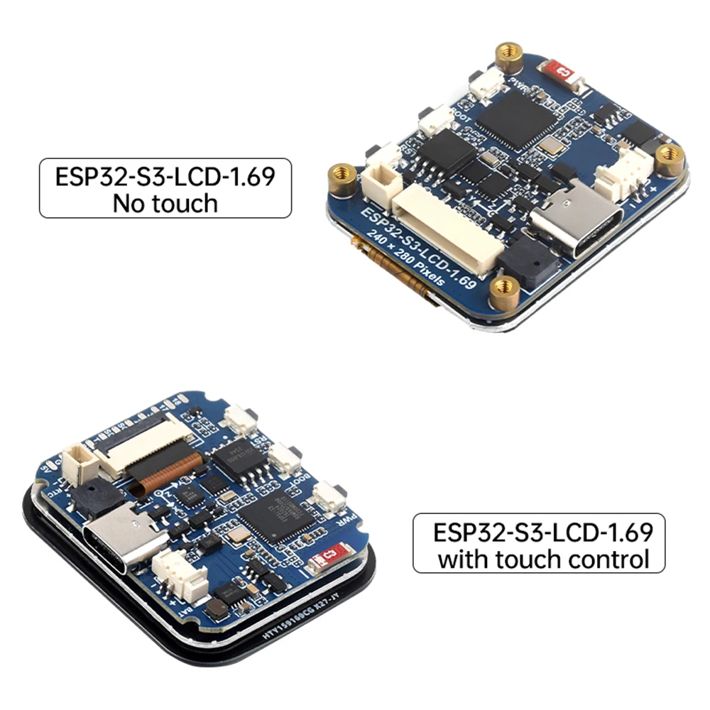 Waveshare ESP32-S3 1.69 ''polegadas IPS Touch LCD Placa de Desenvolvimento 240 × 280 ST7789V2 Módulo de Exibição SPI Kit de Componentes Eletrônicos