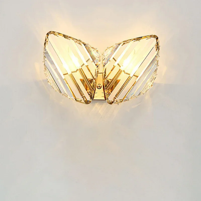 SANDYHA الشمال كريستال E14 مصابيح الحائط تصميم بسيط على الموضة لغرفة المعيشة غرفة نوم اللوح الأمامي دراسة الدرج الممر #3