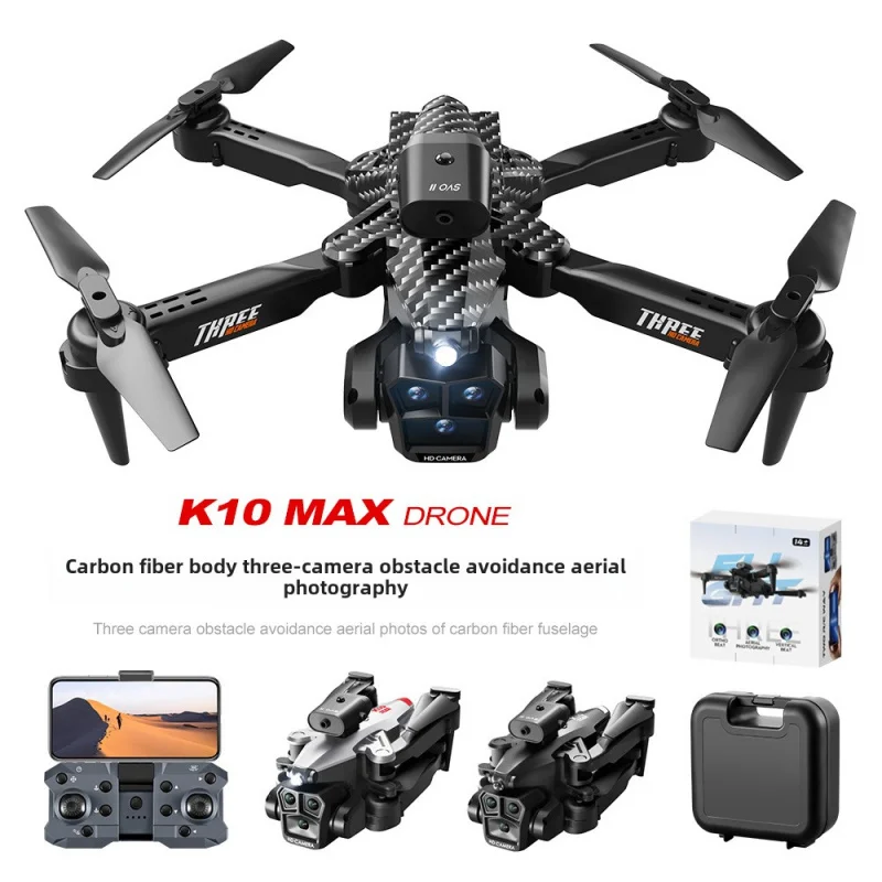 K10MAX HD Triple-Camera Drone with Obstacle Avoidance, Optical Flow & 4-Axis Remote Control Quadcopter