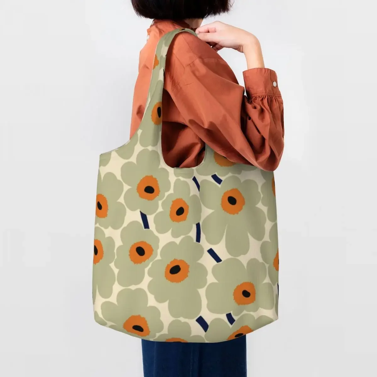 

Custom Fashion Little Poppy Print Shopping Tote Bag Recycling Fashion Modern Style Canvas Grocery Shoulder Shopper Bag Handbags