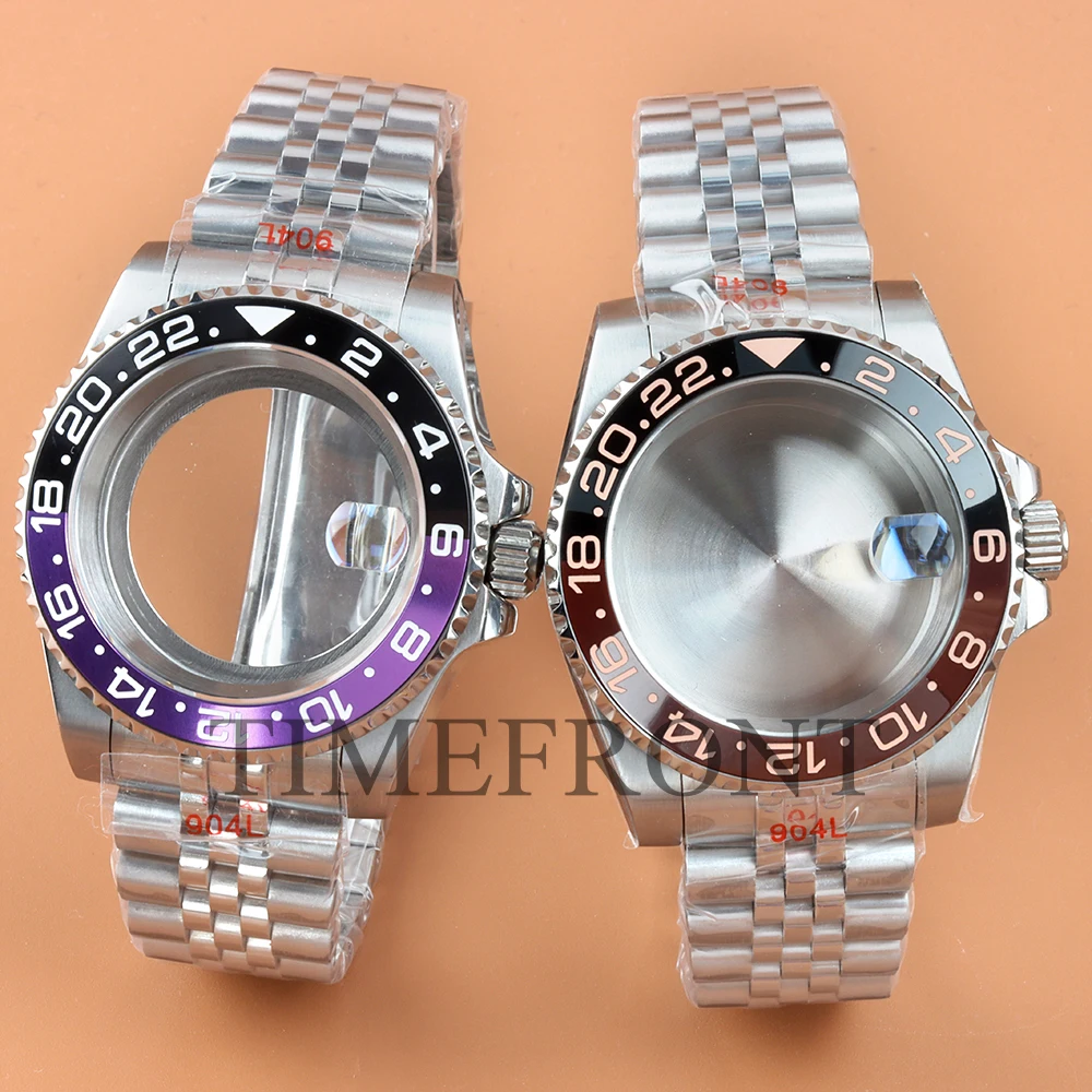 

Fit Modified Seiko NH35 40MM Watch Case Classic 24 Hours Ceramic Bezel For GMT NH34 NH35 NH36 NH38 Movement 28.5mm Dial Jubilee