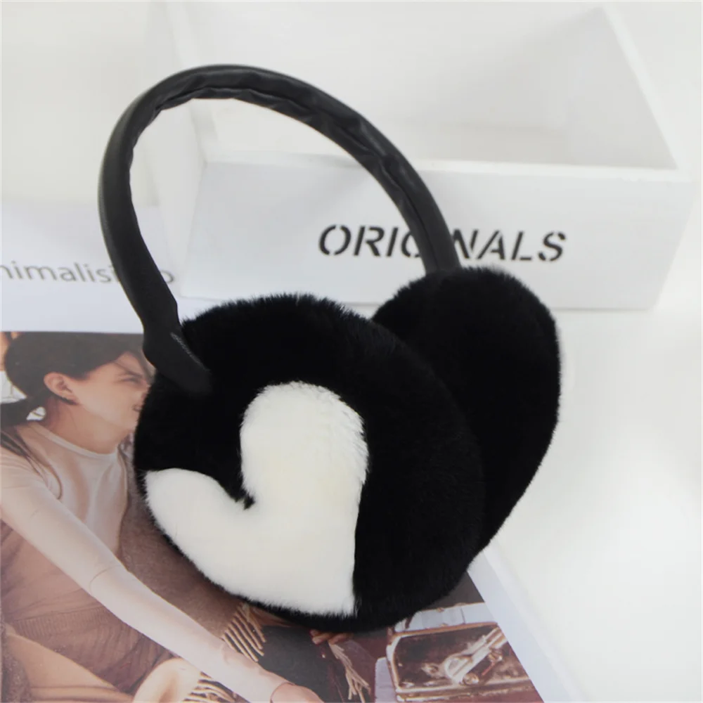 Netural 100% Rex Rabbit Fur Earmuffs Fashion Women Warm Russia Winter Real Fur Earmuffs Children Ear Cover Earlap Girl