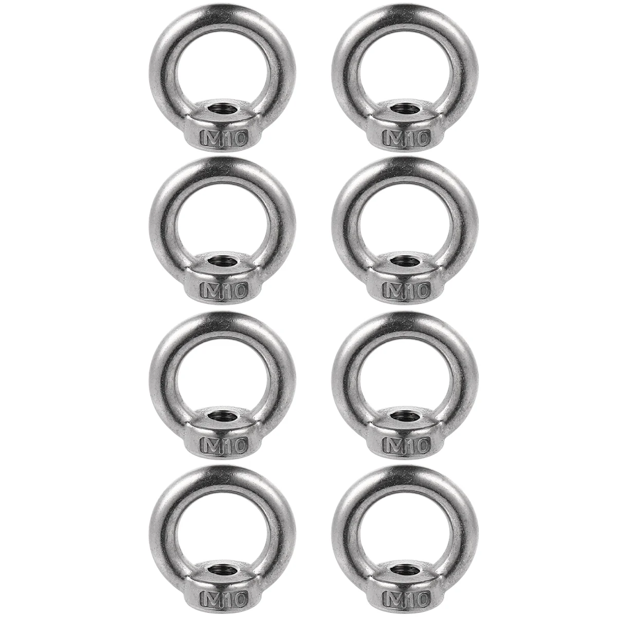 

8 Pcs Eye Screw Nut with Thread Ring Bolts Lifting Device Parts Stainless Steel