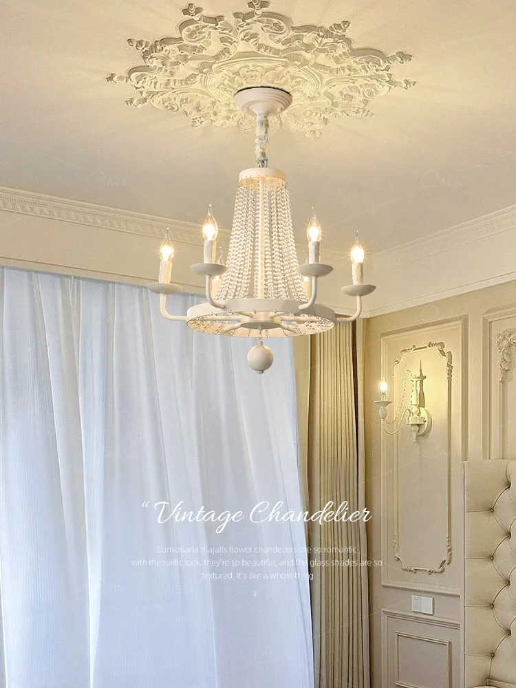 American Country Candle Crystal Chandelier For Living Room Dinning Room Loft Retro Industrial