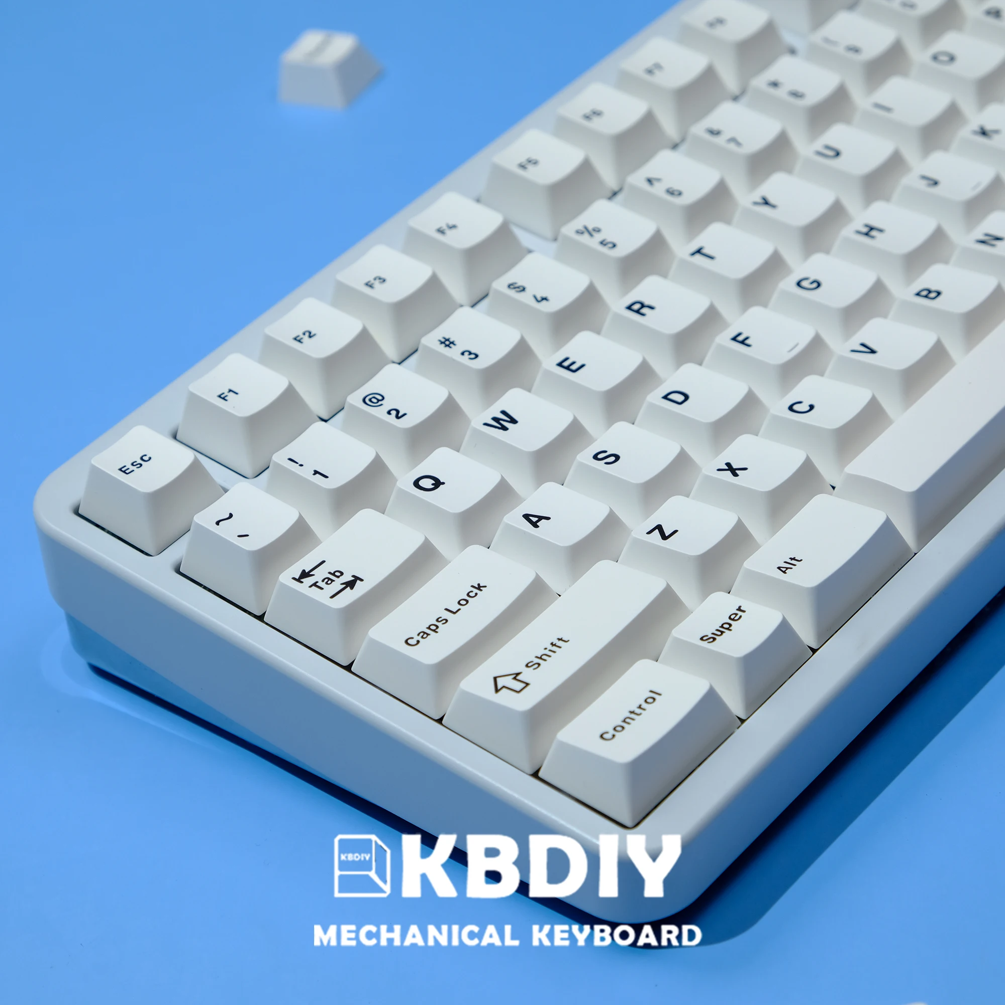 KBDiy PBT Keycap Cherry Profile GMK Minimal White Keycaps Custom Double Shot ISO Key Caps for Mechanical Keyboard Game 152 Keys