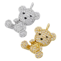 ZHUKOU Full of zirconia micro-set sweet and romantic cute bear pendant jewellery accessories wholesale:VD1503