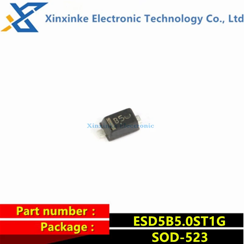 

50PCS ESD5B5.0ST1G SOD-523 5.0V Bidirectional 1-Channel ESD Diode