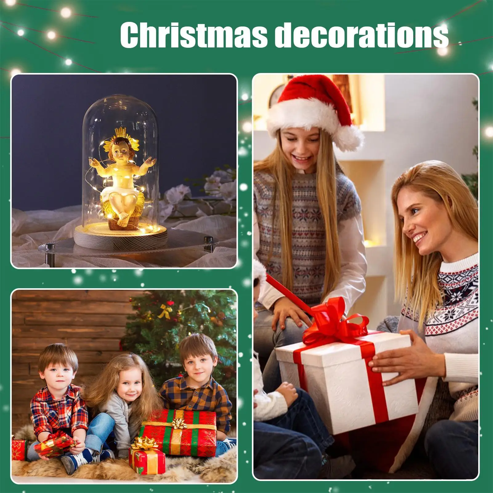 Little Jesus Figures Luminous Baby Jesus Nativity Scene Figurine With Light Collectible Christian Table Piece Figurines For