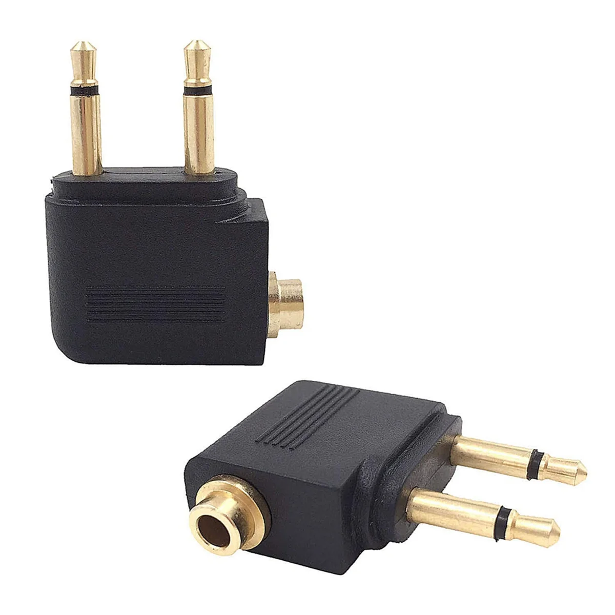 5Pcs 3.5mm Plug Adaptor Jack Audio Headphone Converter Adapter Headset Connector for Airline Airplane Travel Earphone