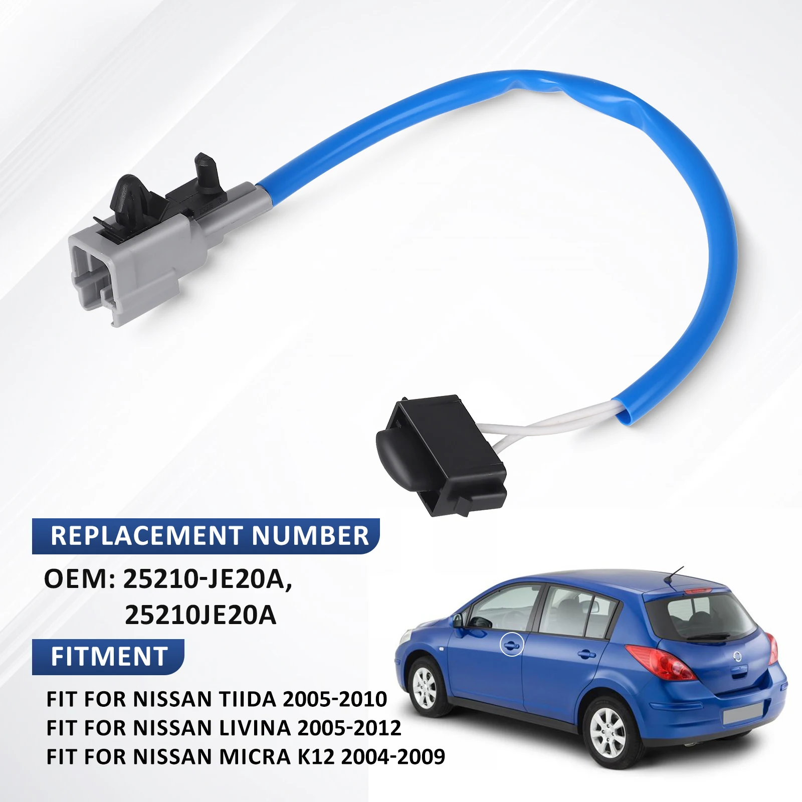 CNSPEED Außentürgriff Keyless Sensor Knopfschalter Für Nissan Micra K12 Livina Tiida 2005-2012 OEM 25210-JE20A,25210JE20A