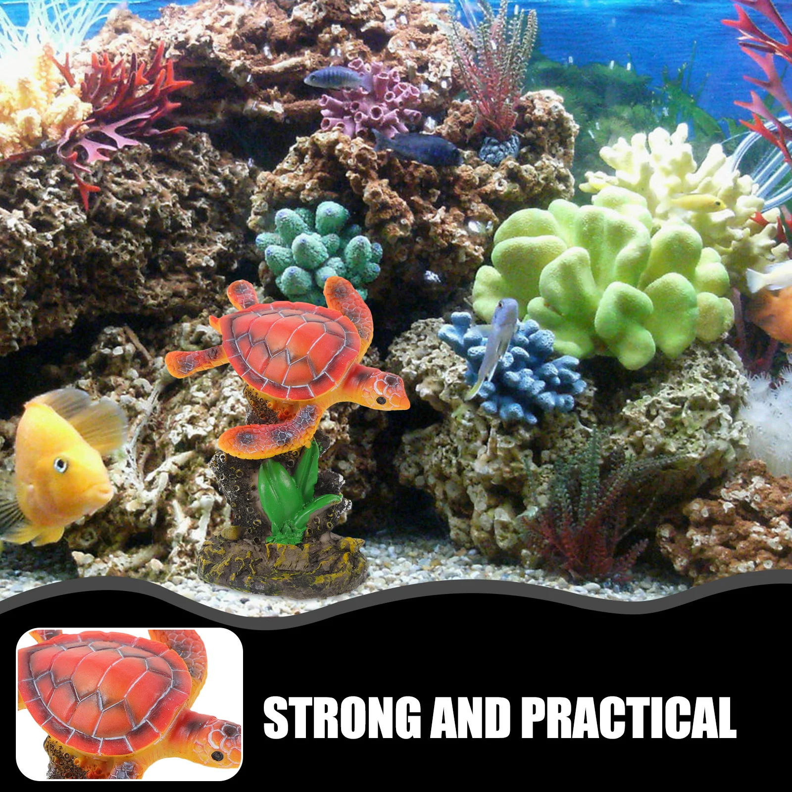 

Small Sea Turtle Fish Tank Decor Durable PVC Lifelike Marine Animal Aquarium Ornament Turtle Figurine Fish Tank Decor