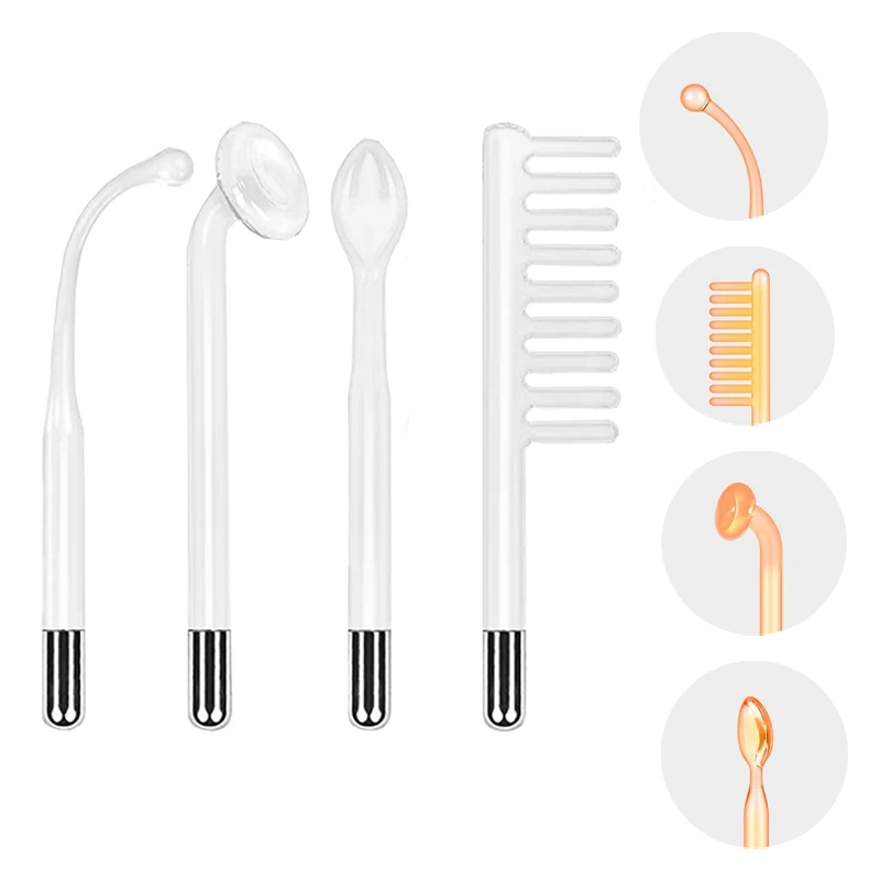 أقطاب كهربائية بديلة عالية التردد أنبوب زجاجي عصا العلاج الكهربائي للوجه العناية بالبشرة مزيل البقع جهاز التجميل عصا العلاج