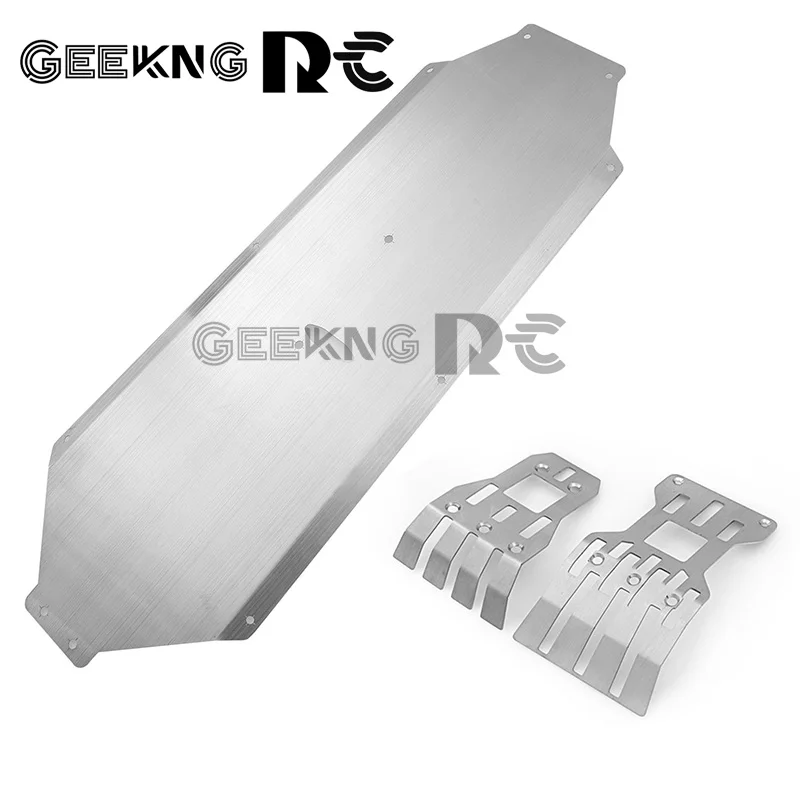 

3pcs Stainless Steel Front and Rear Chassis Armor Skid Plate Protector for Arrma 1/7 Mojave RC Truck Car Upgrade Parts