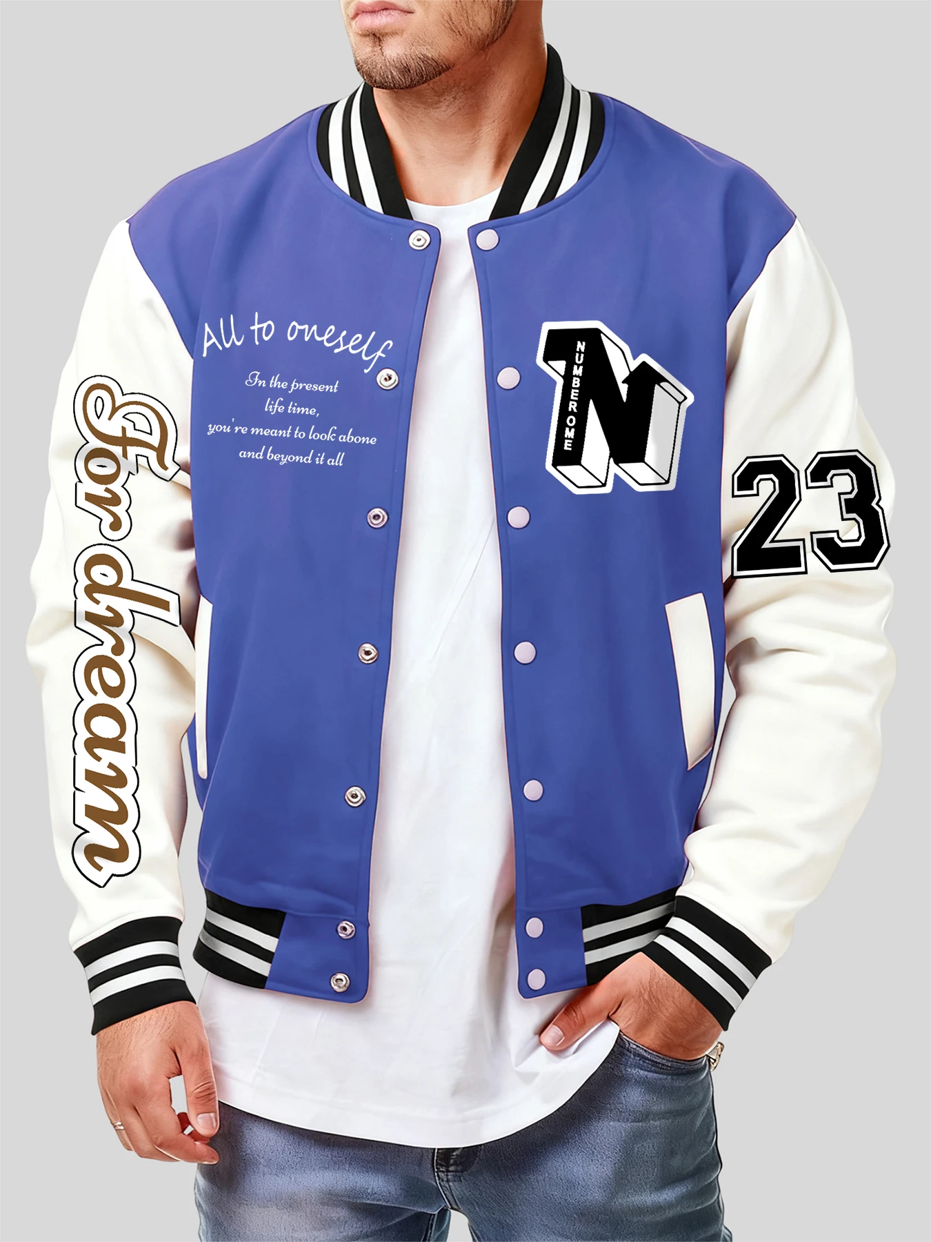 

Для Dream All To Oneself Number 23, мужская уличная одежда, флисовые куртки в стиле хип-хоп с карманами, свободная мужская одежда Y2K, повседневная бейсбольная майка